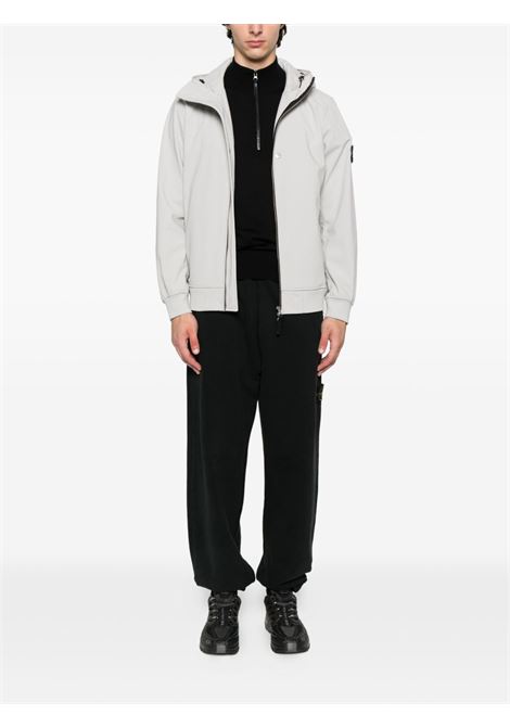 pantalone brushed organic cotton fleece uomo nero STONE ISLAND | K2S15 6200004 S0A20V0029